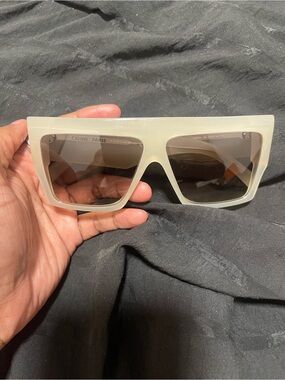 Celine Cream Rectangular Oversized Sunglasses